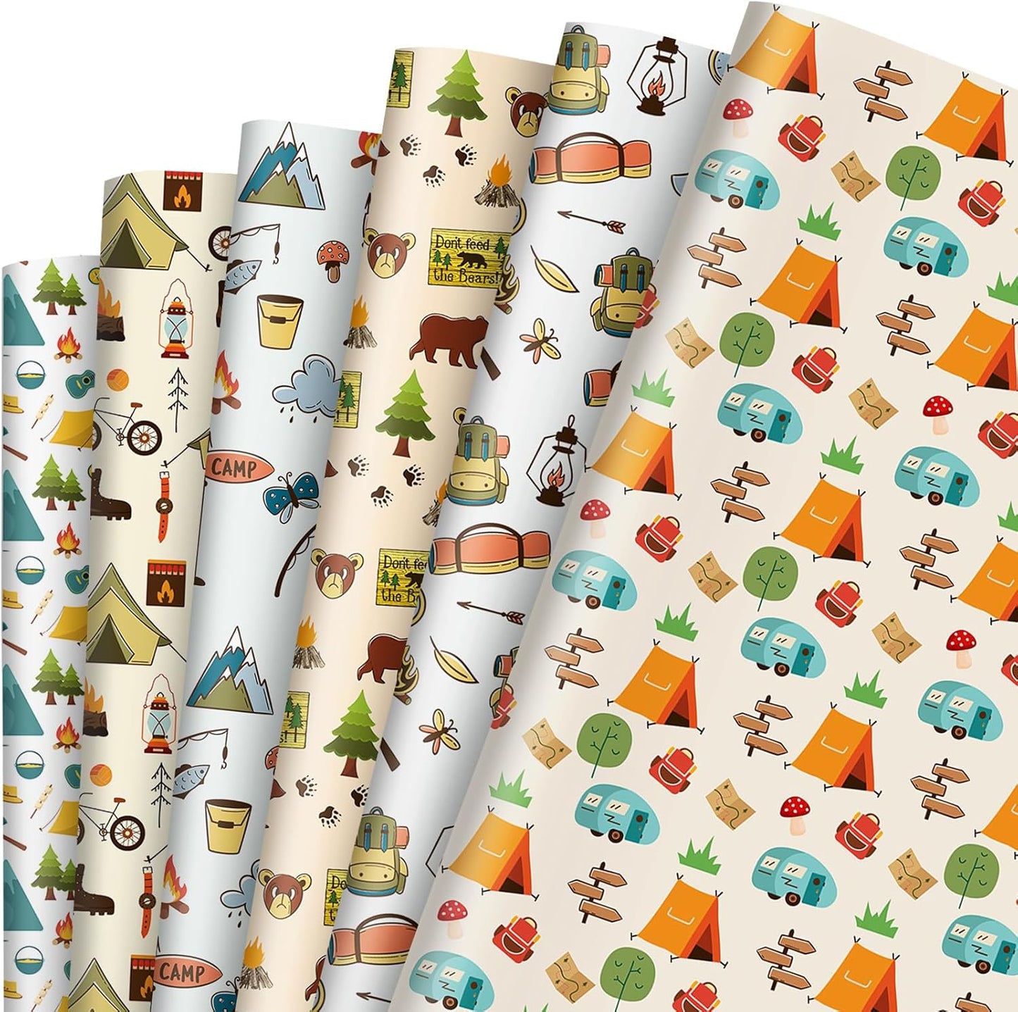 Whaline Camping Wrapping Paper - DIY Craft Art