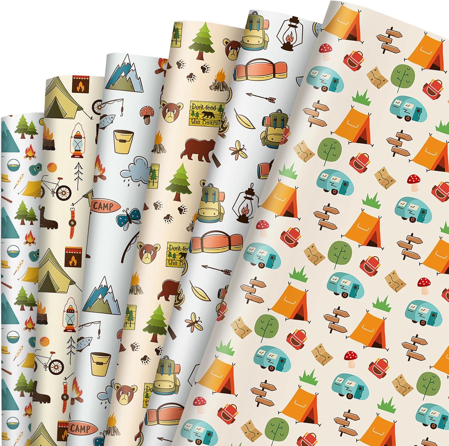 Whaline Camping Wrapping Paper - DIY Craft Art