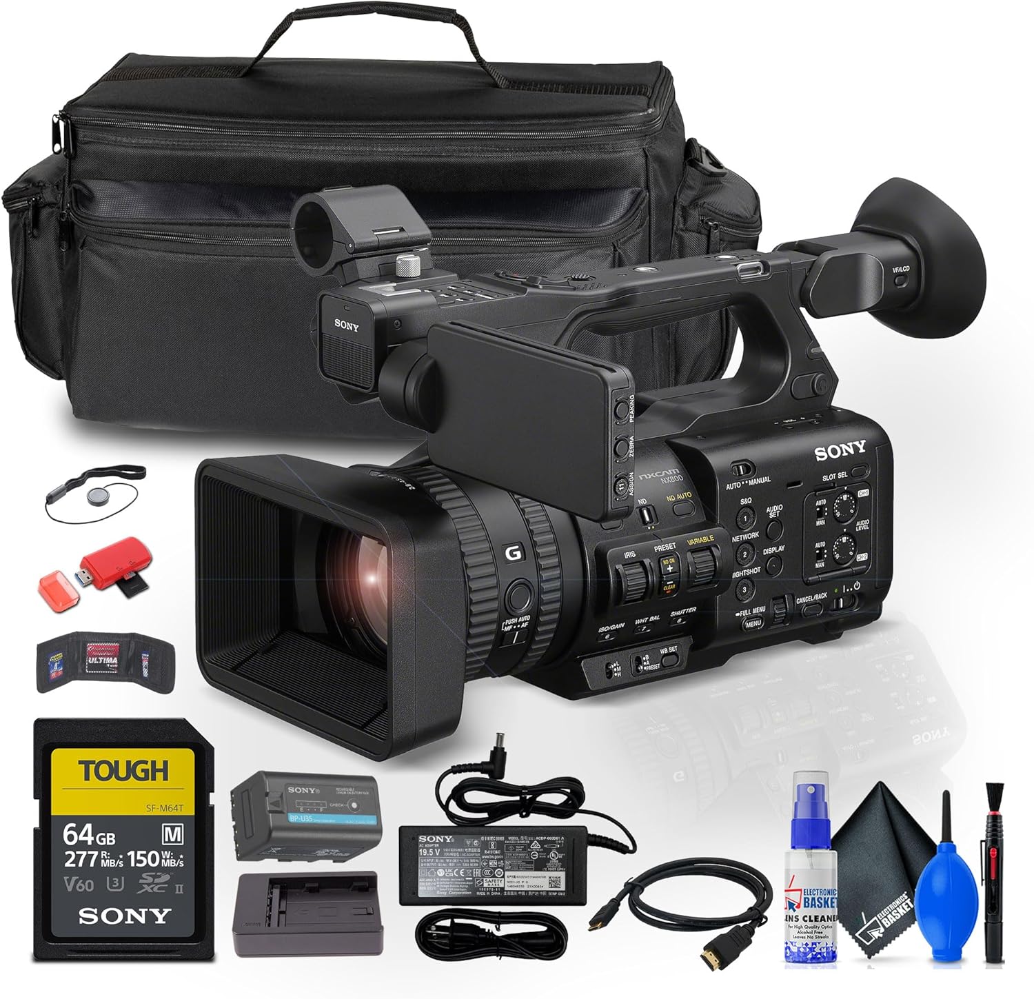 Sony PXW-Z200 4K Camcorder with 64GB Memory Card Bundle