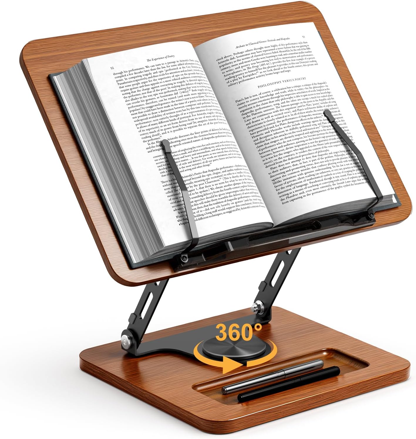 360 Rotating Book Stand for Hands-Free Reading and Cooking