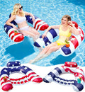 American Flag Inflatable Pool Floats Chair 2 Pack - Patriotic Loungers