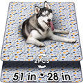 Hompet Washable Pee Pads for Dogs, 51in x 28in, 2-Pack