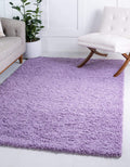 Unique Loom Solid Shag Area Rug 8 ft x 11 ft Lilac - Soft, Plush