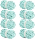 Hombys Light Blue Chunky Chenille Yarn for Crocheting and Knitting
