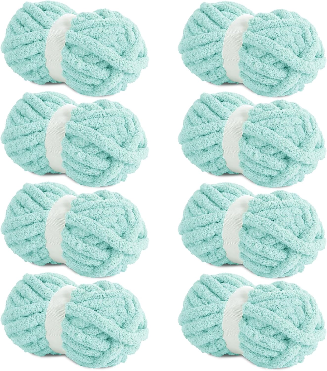 Hombys Light Blue Chunky Chenille Yarn for Cozy Knitting Projects