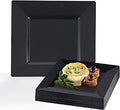 Elegant Disposable Plastic Dessert Plates 120 Pcs - Heavy Duty Black
