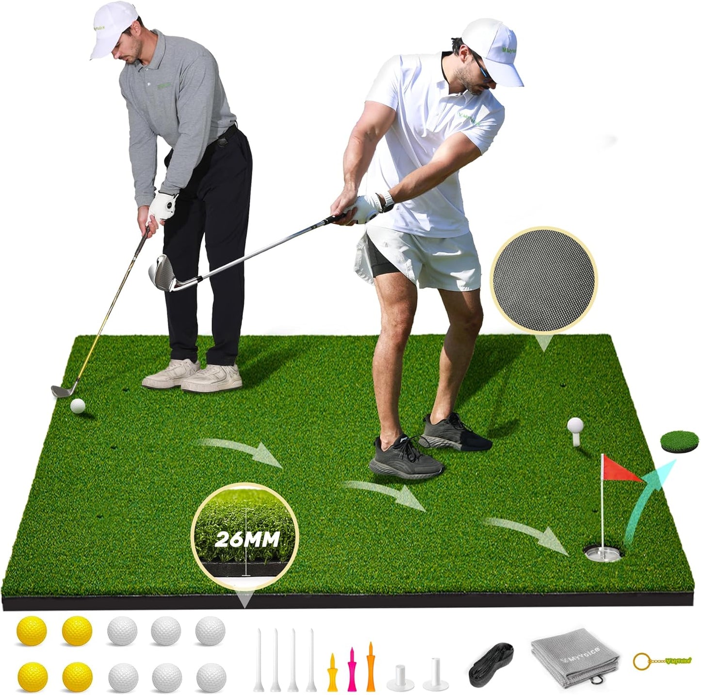 MyVoice Pro Thickened Golf Mat Set - Precision Training
