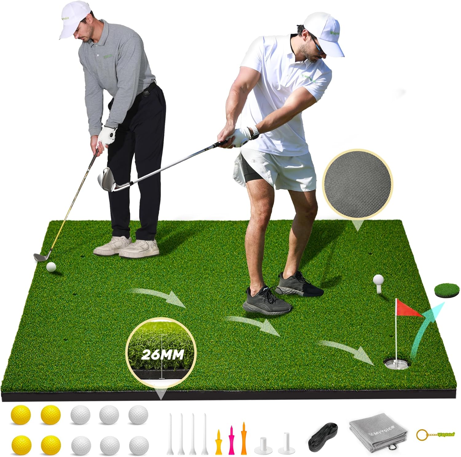 MyVoice Pro Thickened Golf Mat Set - Precision Training