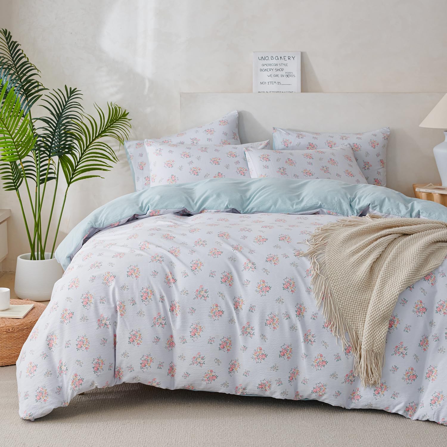 TISPLR Queen Size Floral Comforter Set for All Seasons