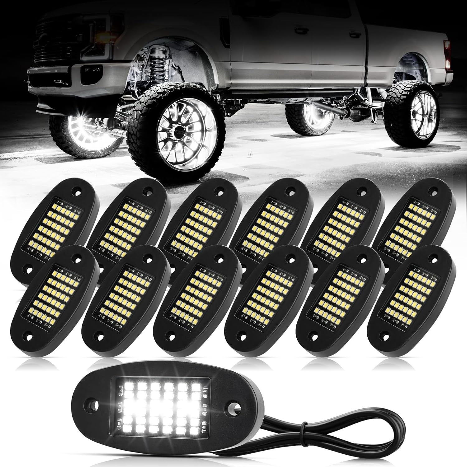 12 Pods White Rock Lights for Enhanced Visibility and Style