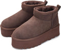 Genuine Suede Ankle Boots for Women - Memory Foam Winter Boots
