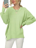 ANRABESS Women Crewneck Batwing Sleeve Oversized Sweater Top
