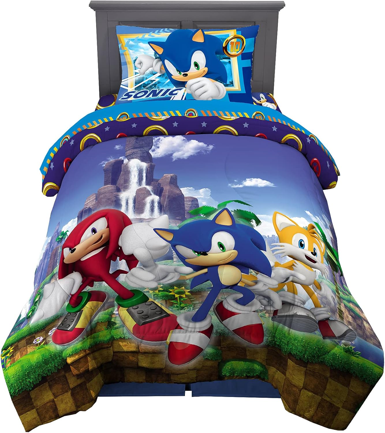 Sonic The Hedgehog Kids Bedding Set for Twin Size Beds