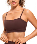 CRZ YOGA Butterluxe Womens Adjustable Spaghetti Thin Strap Sports Bra