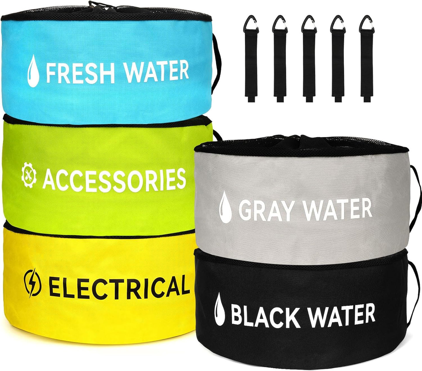 5-Pack Waterproof RV Hose Storage Bags for Organized Travel