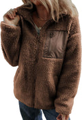 Womens Full Zipper Fleece Teddy Jacket - Warm Relaxed Fit