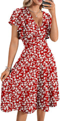 Women's A Line Flared Midi Dress by LYANER for Party Elegance