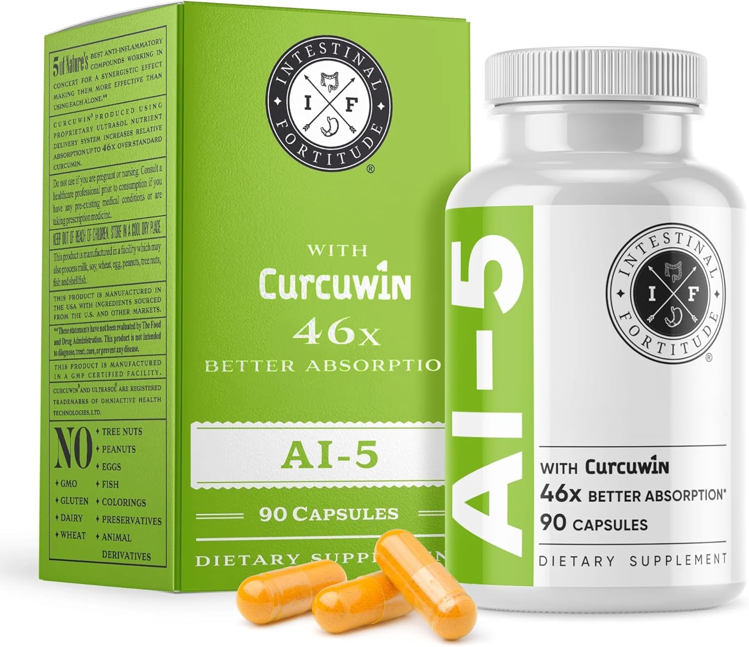 Intestinal Fortitude AI-5 Digestive Herbal Capsule Supplement