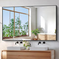 BATHROOM MIRROR 60x36 in Large Black Rectangle Mirror - Clear