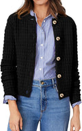 Women's Knit Cardigan Sweater - Cotton Blend Button Front Layering