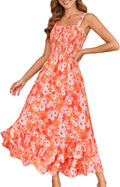 GRACE KARIN Women's Summer Floral Boho Maxi Dress - Square Neck