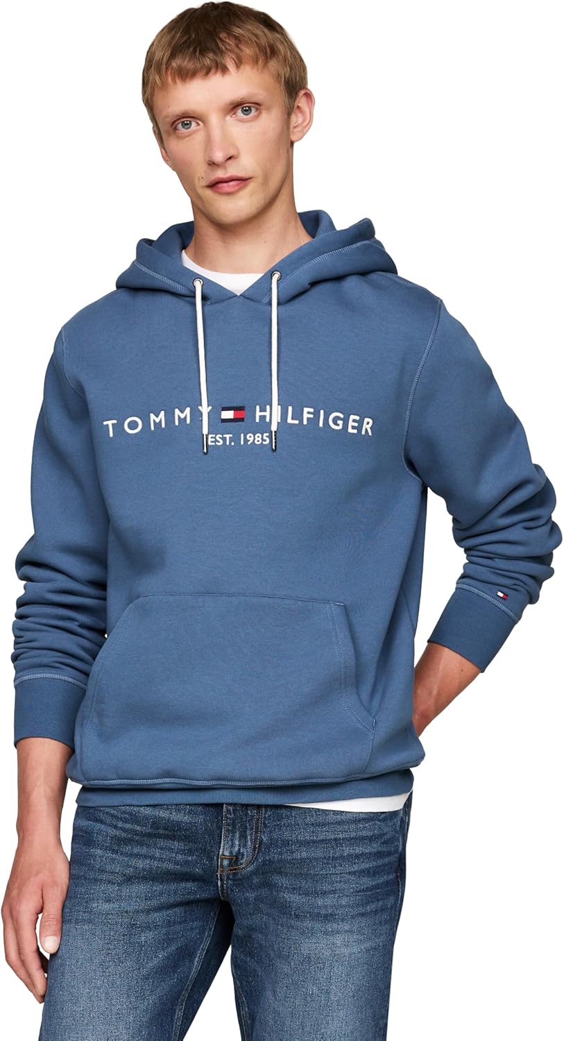 Tommy Hilfiger Fleece Hoodie with Embroidered Logo