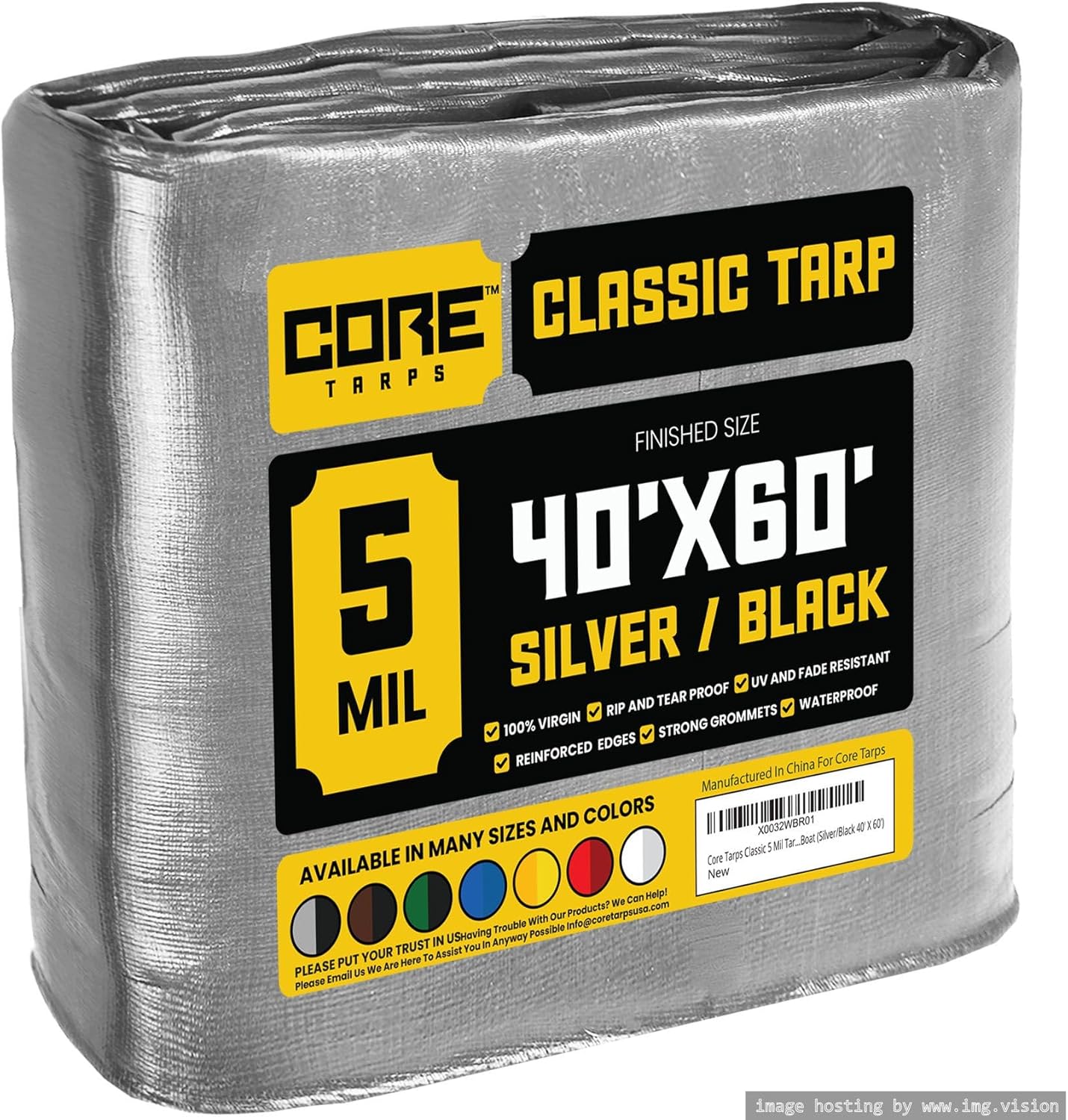 Core Tarps Classic 5 Mil Tarp Cover for All Weather Protection