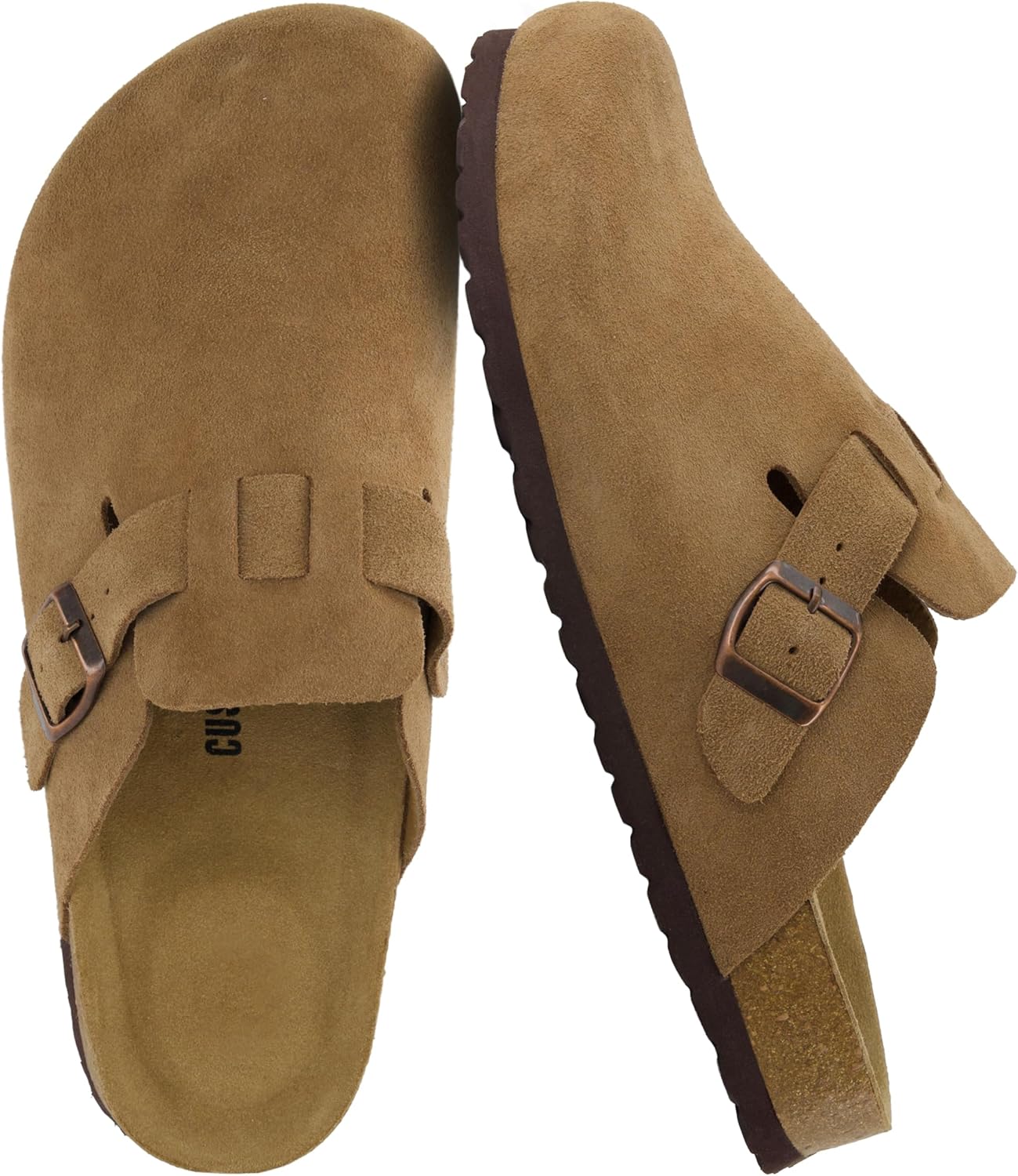 CUSHIONAIRE Haze Genuine Suede Leather Mens Clogs for Comfort