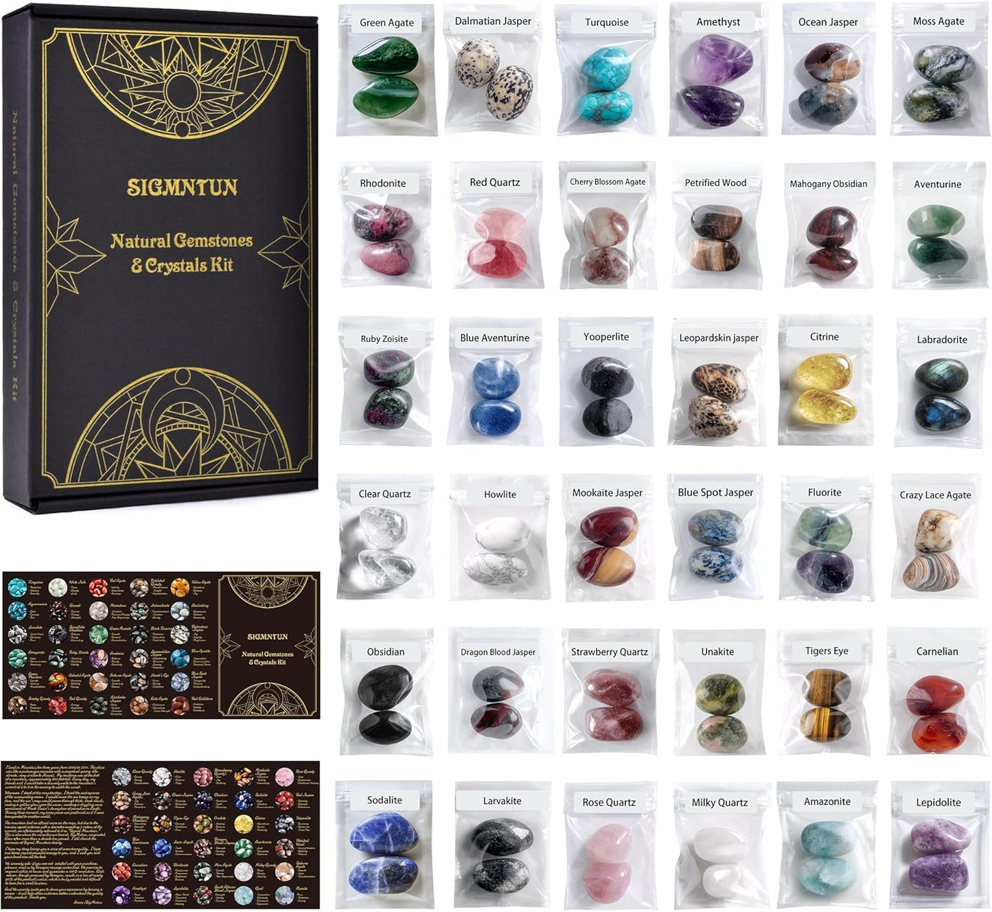 Polished Healing Crystal Stones Set for Chakra and Meditation