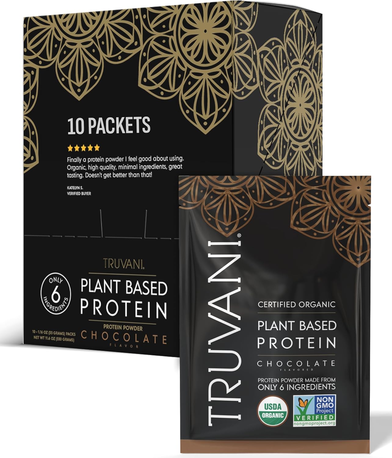 Truvani Vegan Pea Protein Powder - Delicious Chocolate Flavor