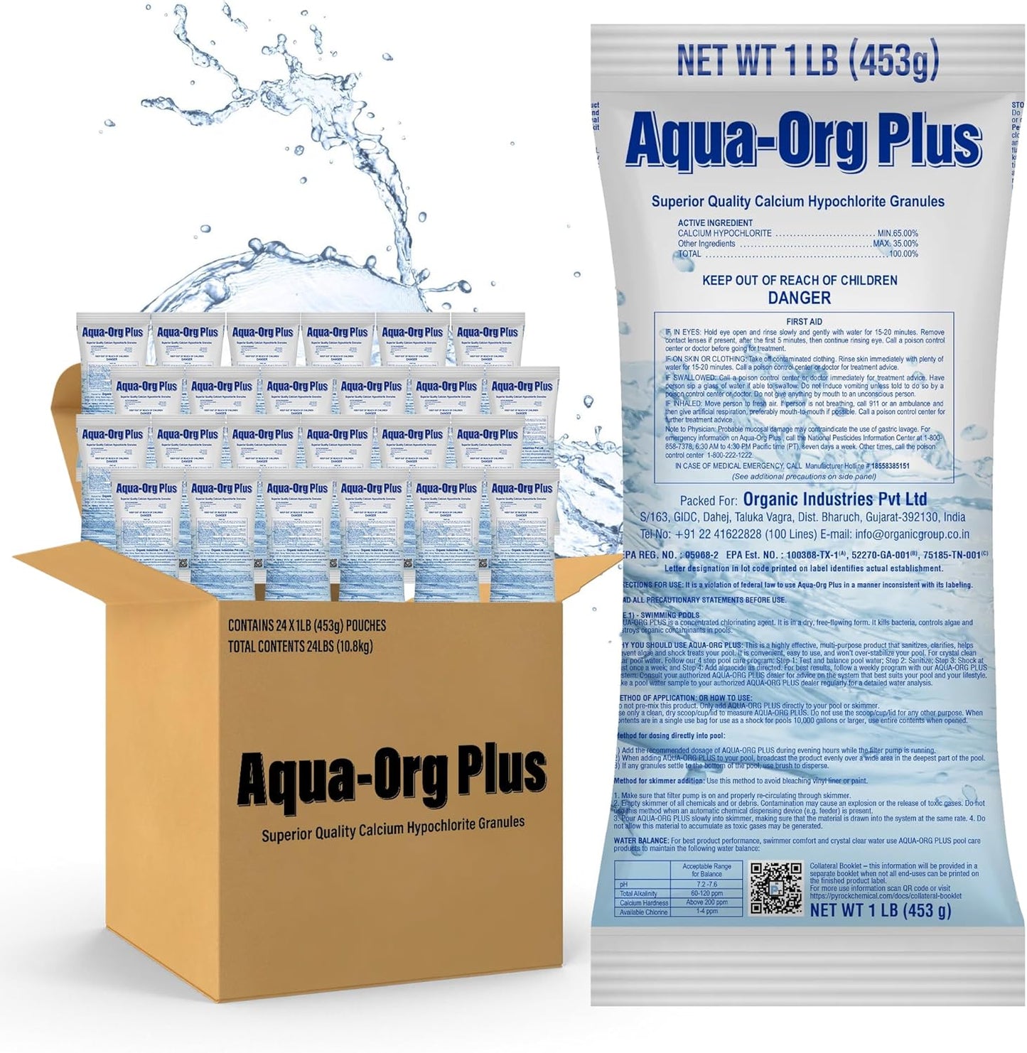 Pool Shock by Aqua Org Plus - 65% Granular Cal Hypo for Pools