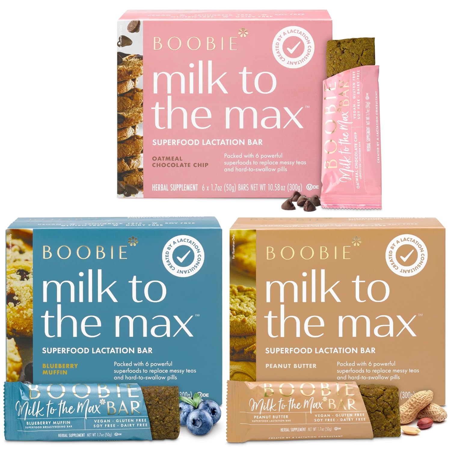 Milk-Boosting Lactation Bars Variety Pack for Nursing Moms