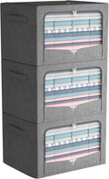 Foldable Metal Storage Bins Set of 3 for Easy Clothing Organization