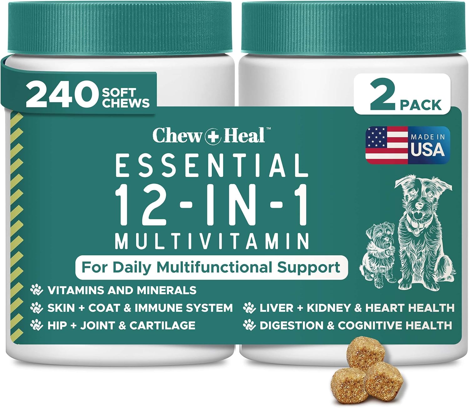 12-in-1 Multivitamin for Dogs - Soft Chews for Hip and Joint