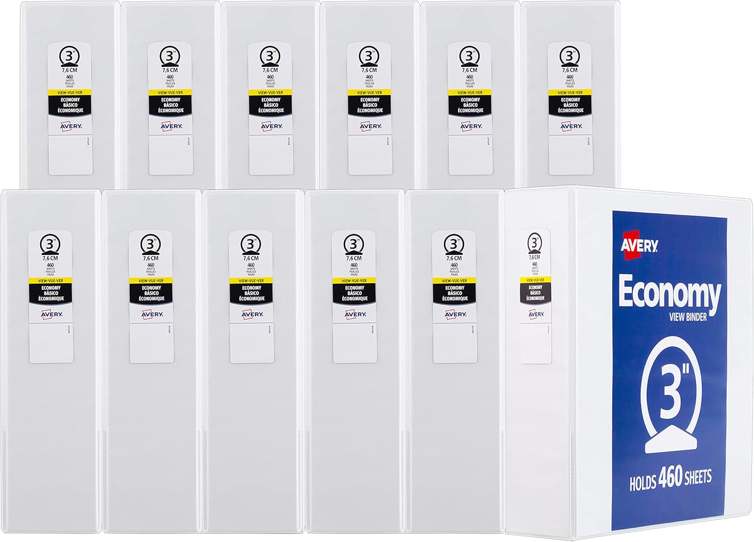 Avery Economy View 3 Ring Binders with 3 Inch Round Rings