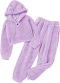 Arshiner Girls 2 Piece Outfits Sweatsuit - Warm Fuzzy Bear Ear Set