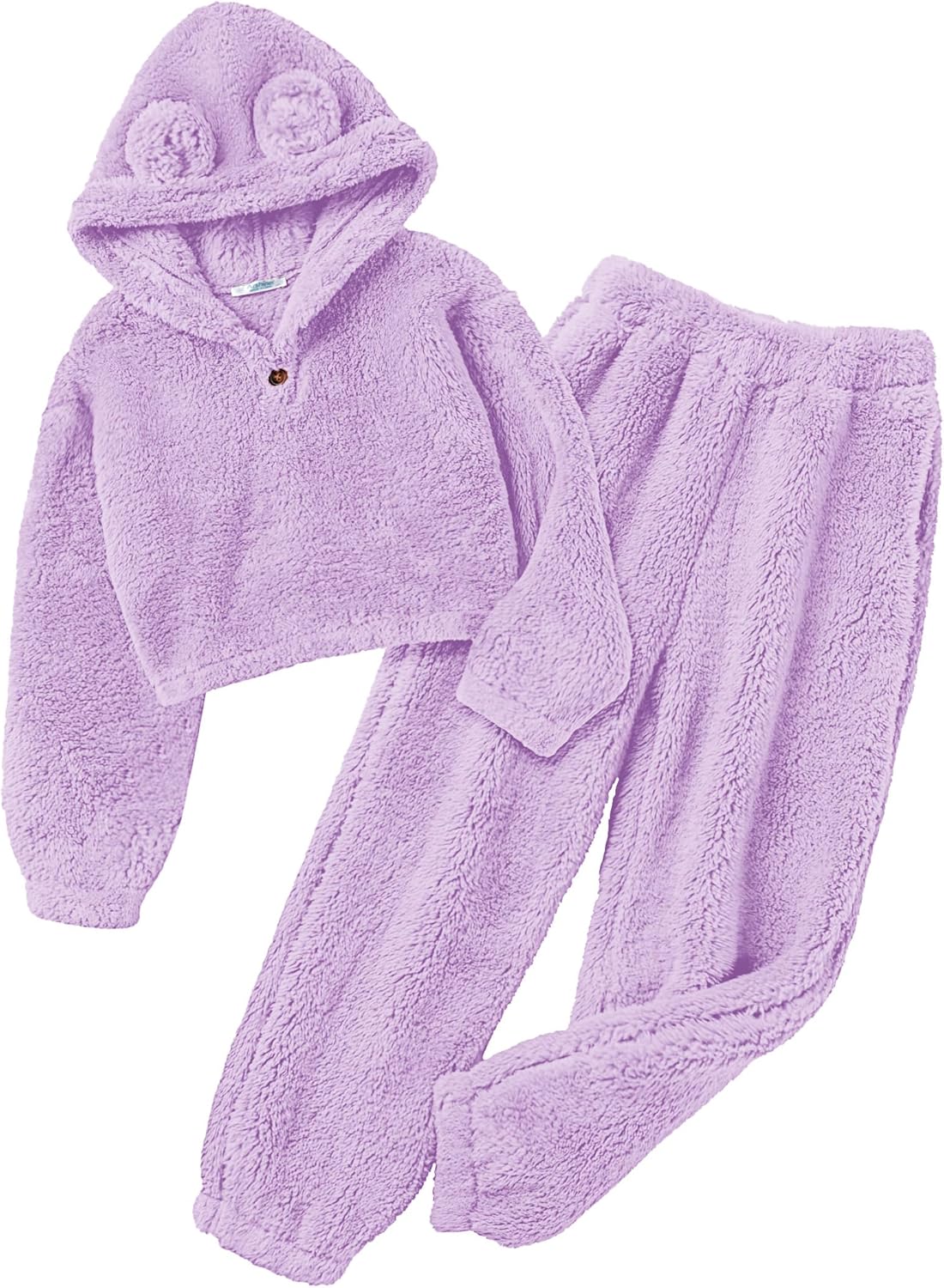 Arshiner Girls 2 Piece Outfits Fuzzy Hoodie and Sweatpants Set
