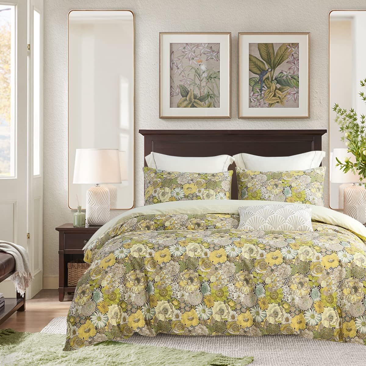 SLEEPBELLA King Size Duvet Cover with Floral Design for Comfort