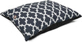 Dog Bed Large 46 x 35 in Trellis Navy - Washable Rectangle Pillow