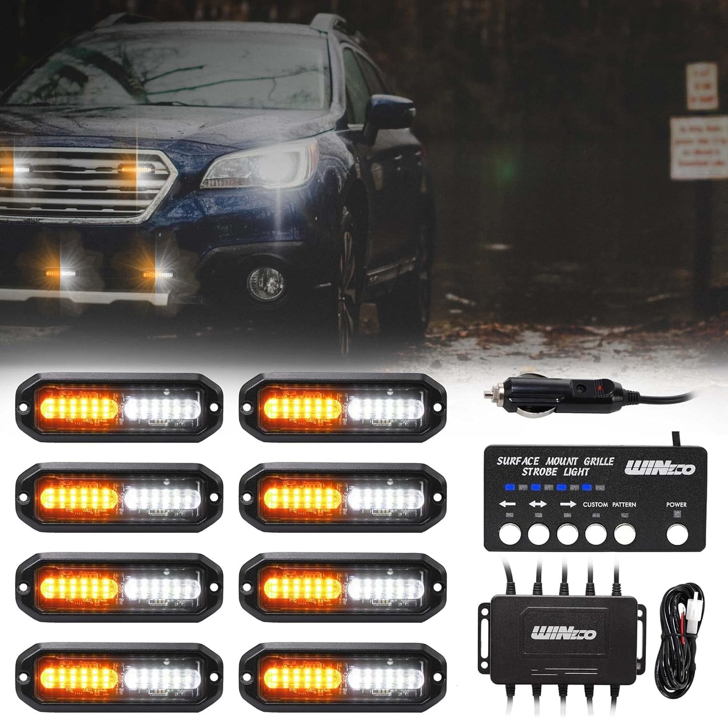 WINECO LED Strobe Lights for Trucks - Emergency Warning Kits