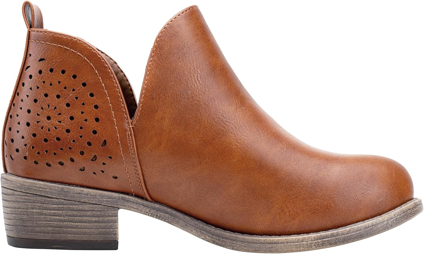 Vepose Women's Short Ankle Boots with Cutout Design for Comfort