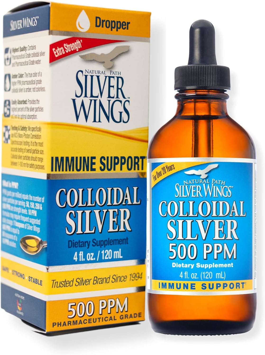 Natural Path Silver Wings Colloidal Silver 500ppm Immune Support