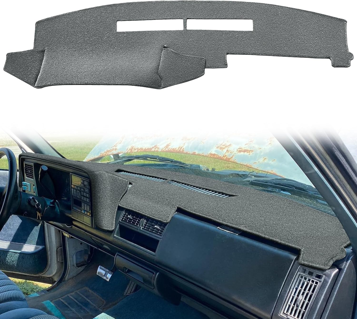 Dash Cover Mat for Chevy Silverado GMC Sierra 1988-1994 Dark Gray
