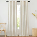 NICETOWN Flax Linen Curtains for Living Room, 2 Panels, 95 in