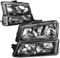 DNA MOTORING Pair Headlight Assembly Compatible with 2003-2007 Chevy