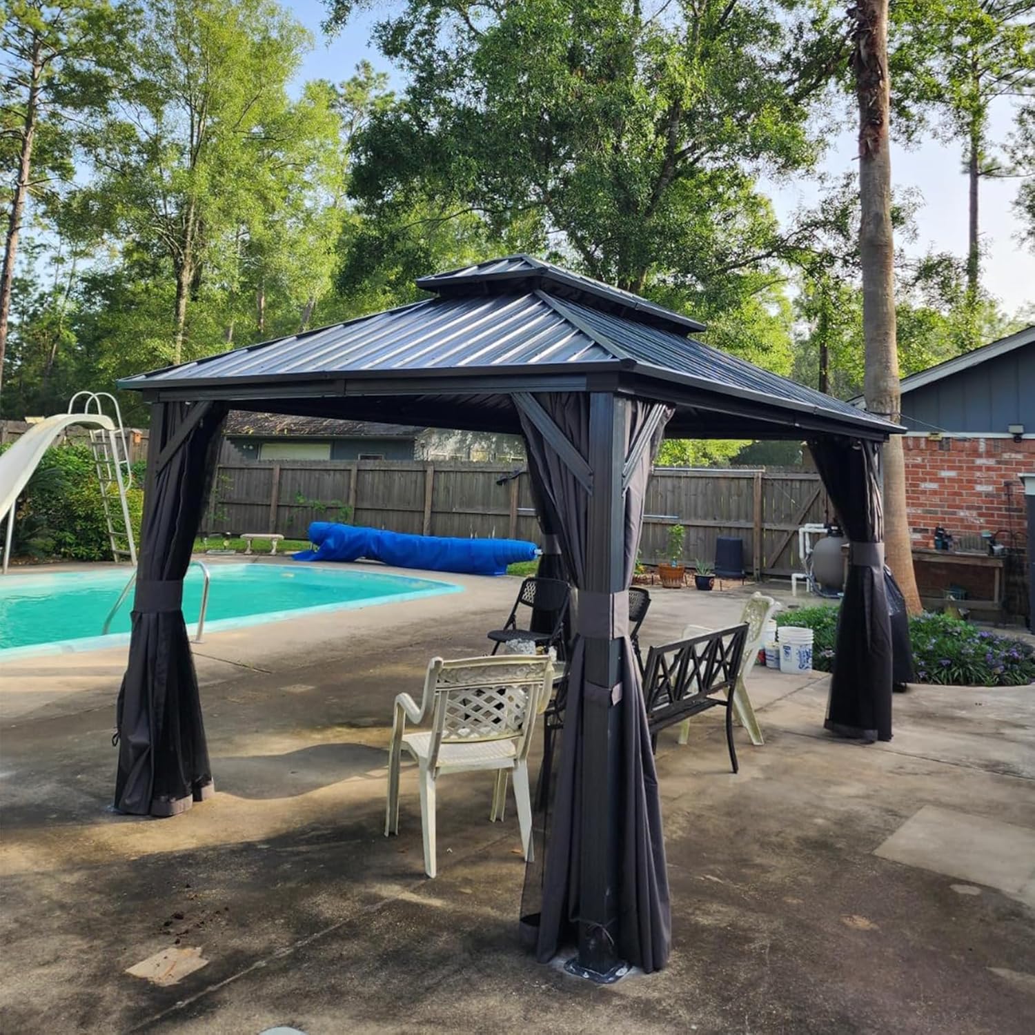 Domi 12ft x 14ft Hardtop Gazebo for Outdoor Living Spaces