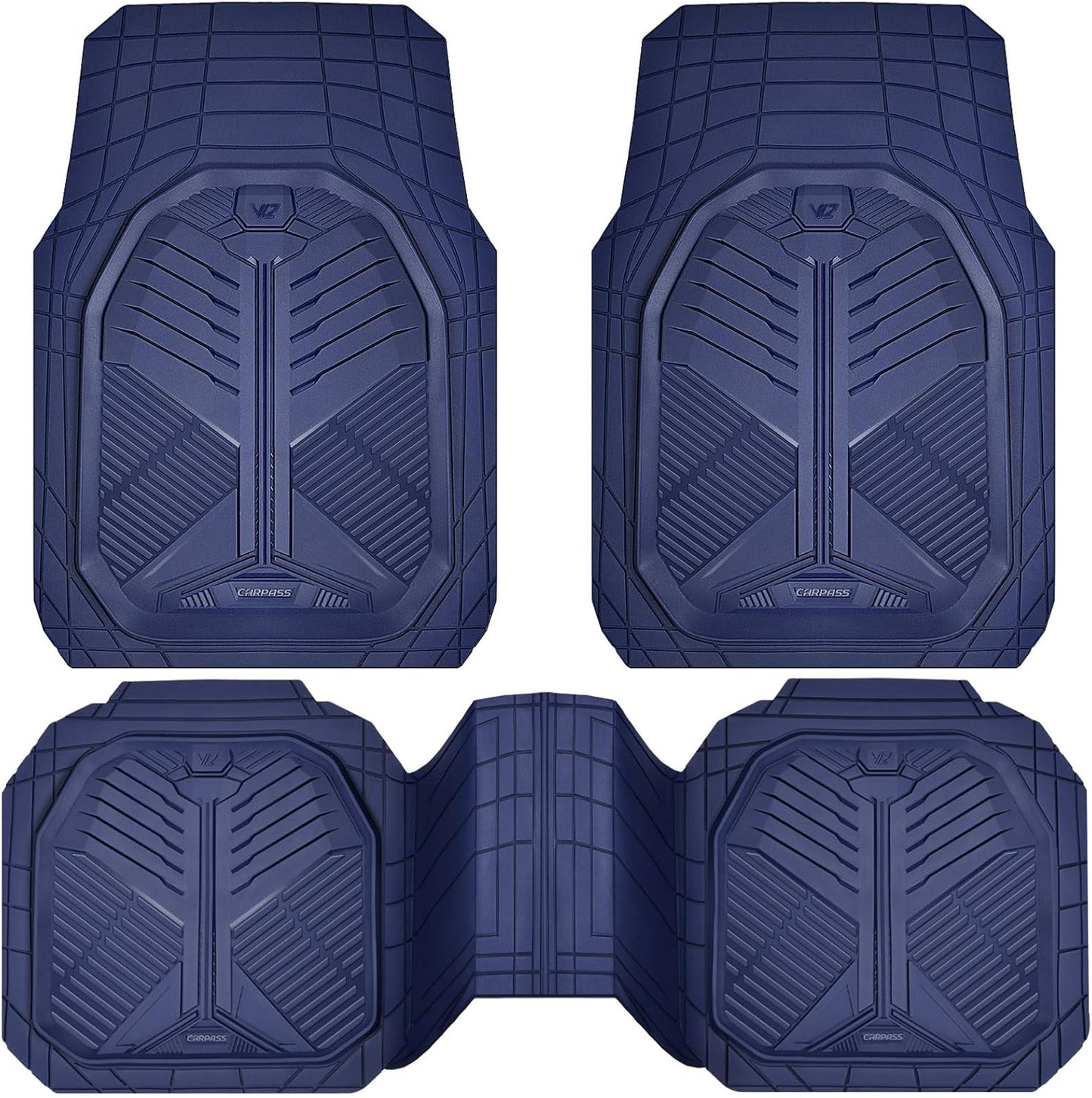 CAR PASS Heavy Duty Rubber Car Mats for All Weather Protection