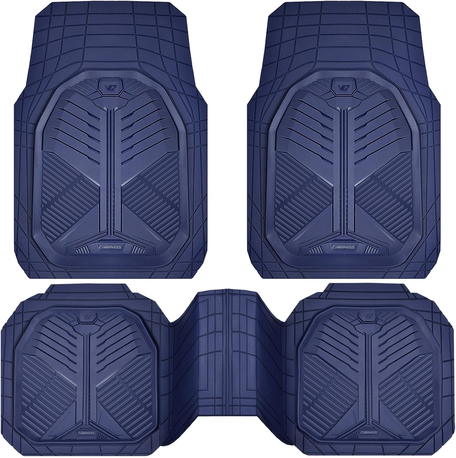 CAR PASS Heavy Duty Rubber Car Mats for All Weather Protection