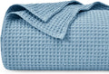 Pre-Washed Cotton Waffle Weave Blanket Twin Size - Lightweight Dusty