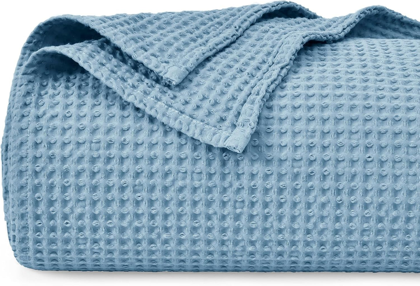 PHF Pre-Washed Cotton Waffle Weave Blanket for Twin Size Bed
